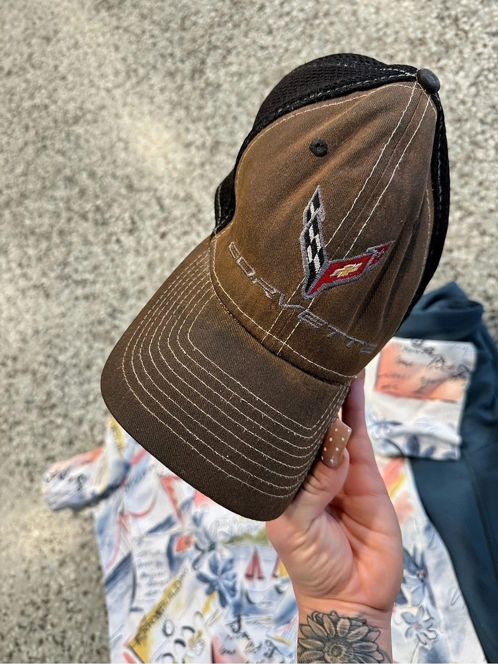 New Era Corvette 39THIRTY Stretch Fit Mesh Hat Brown & Black
